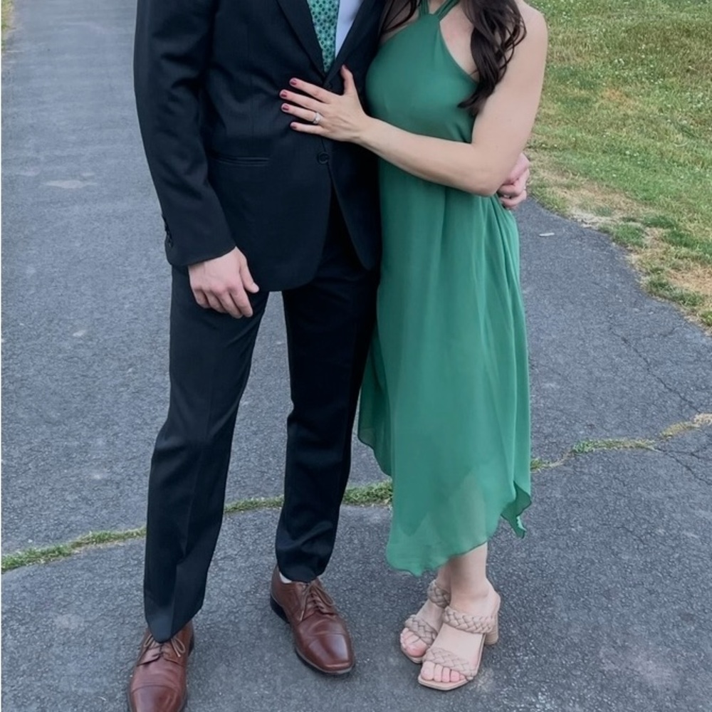 Green Chiffon Halter Dress Size XS